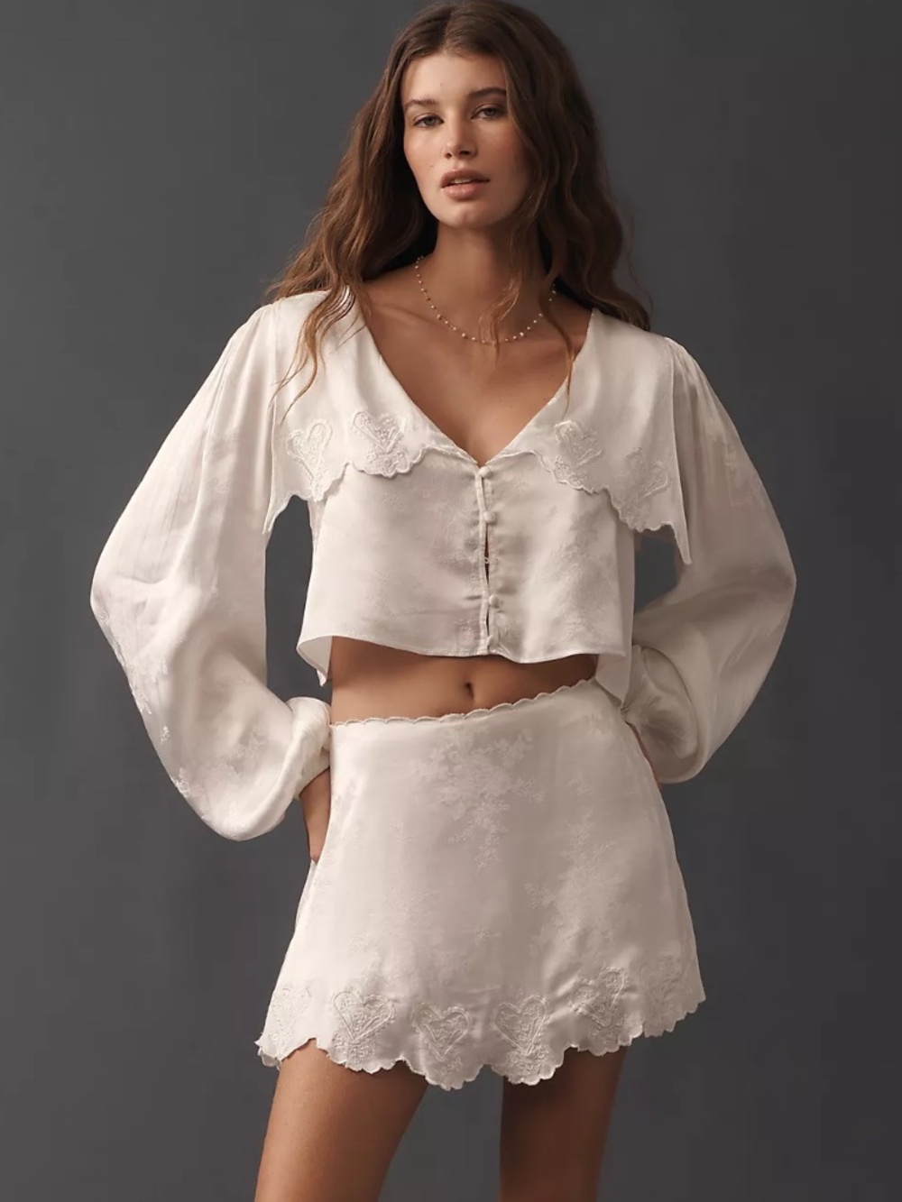 For Love & Lemons Locked Hearts Top | White | M | NWT